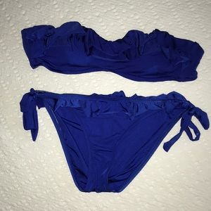 Royal blue Jcrew ruffle bikini M